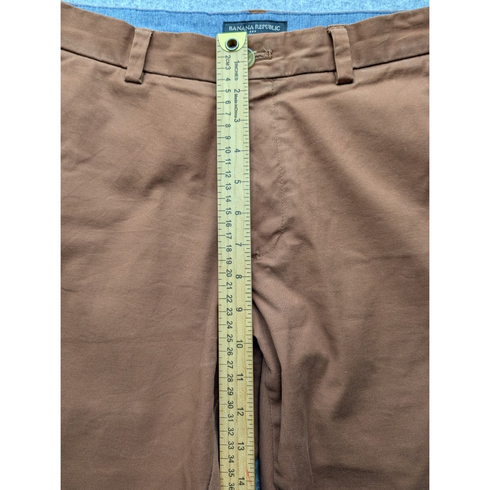 Banana Republic Aiden Chino Men's Casual Pants 31-30 Brown Slim Straight - Picture 5 of 8